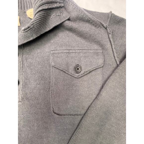 Haggar Gray Mock Neck Button Sweater XL Men’s Rib Knit Long Sleeve Pullover - Picture 5 of 16